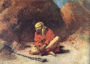 Leon Bonnat Arab Removing a Thorn from his Foot Germany oil painting artist